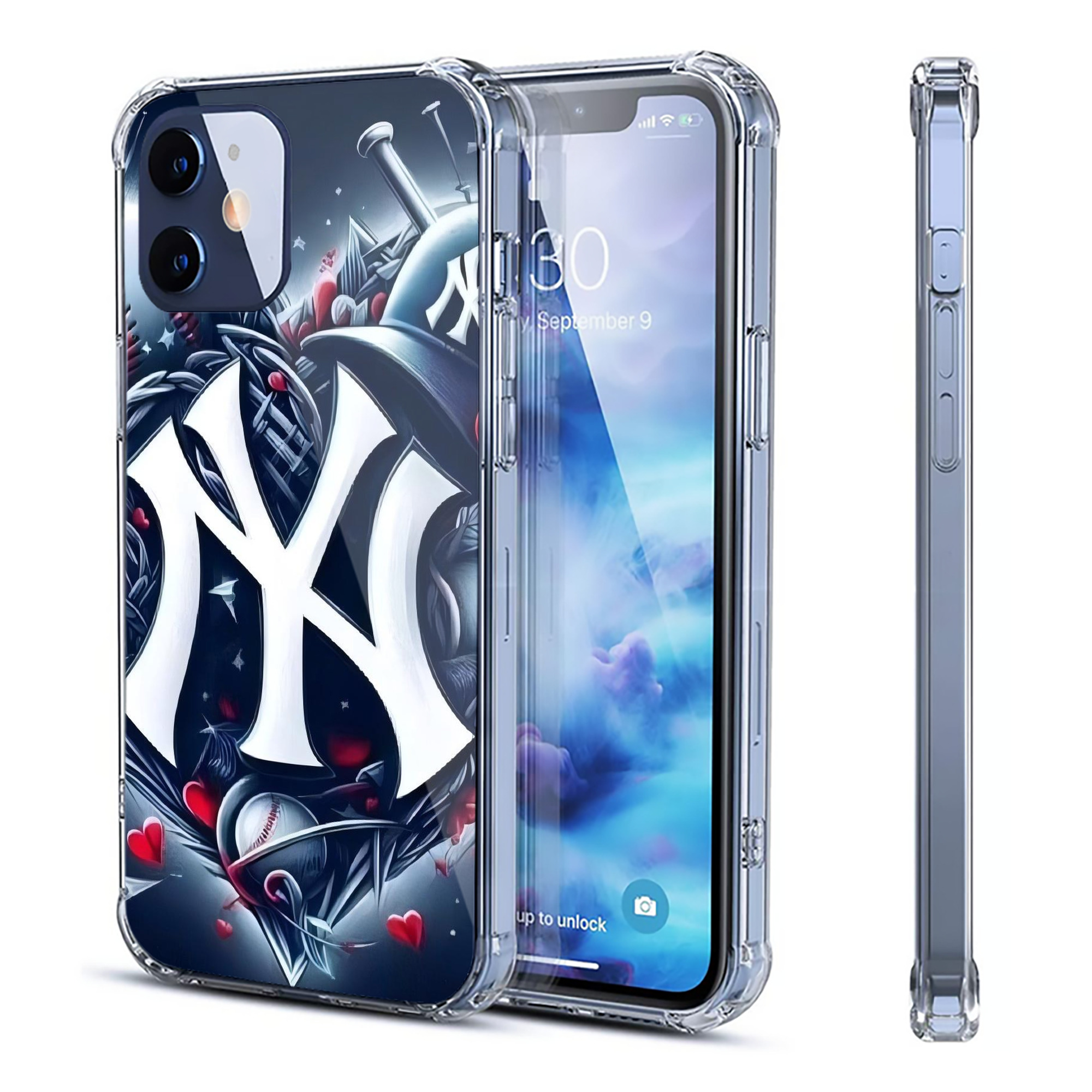 New York Yankees 251 Clear IPhone 12 Case – Soft TPU With UV Print – Enhanced Drop Protection, Precise Fit, Anti-Fingerprint, Customizable Design, Scratch-Resistant, Yellow-Resistant